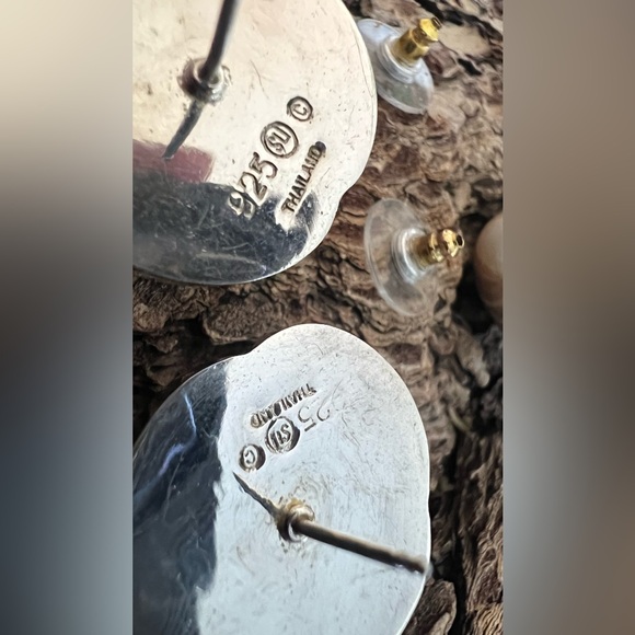 SU Thailand 925 Sterling Silver Pinwheel Earrings Studs Punch In 2.25 cms - Picture 5 of 5